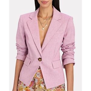 Veronica Beard Aaliyah Stretch-Linen Dickey Orchid Purple Blazer Jacket Size 6